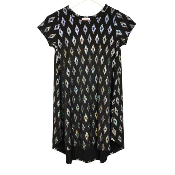 LuLaRoe Scarlett dress Black with        Iridescent Silver Diamonds size 10 - Picture 1 of 10